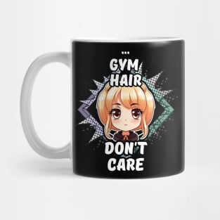 Kawaii Gym Hair Don't Care Anime Mug